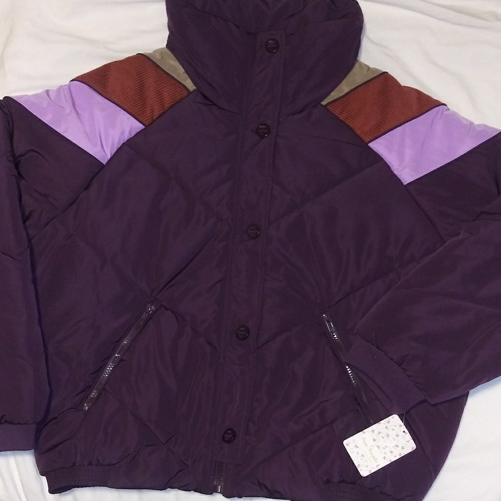 Free People MEDIUM Heidi Ski Cropped Puffer Jacket